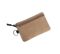 Porte-Monnaie Mini 2 Pc Toile Mini Porte-Monnaie Sac Couleur Unie Fermeture éclair rgent Poche à Main Femmes Hommes Petit Porte-Carte Changement(Khaki)