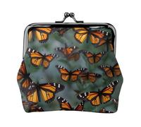 Porte-monnaie Monarch Butterflies pour femme, petit portefeuille pour femme, petite trousse de maquillage pour sac à main, portefeuille rétro ultra fin, noir, taille unique, art déco, Noir , Taille