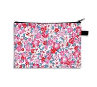 Porte Monnaie Motif Floral Vintage Petite Trousse Maquillage Trousse Maquillage Femme De Voyage pour Femme Portable Trousse De Maquillage Cosmétique Organiseur,Trousse De Toilette Fille