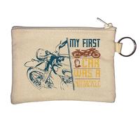 Porte-monnaie « My First car was a Motorcycle » - Beige