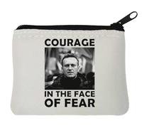 Porte-monnaie Navalny Courage in The Face of Fear en néoprène Blanc 10 x 11 cm