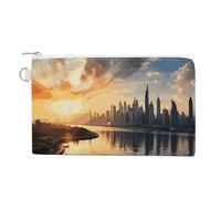 Porte-monnaie New York au coucher du soleil avec porte-clés - Joli porte-monnaie portable avec fermeture éclair pour homme et femme - Style - Taille unique - Motif floral, Style :, Taille unique,