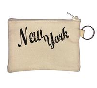 Porte-monnaie New York noir avec logo de police Beige