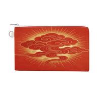 Porte-monnaie nuage rouge porte-bonheur, portefeuille tendance avec fermeture éclair, joli sac à monnaie en toile, petite trousse de maquillage, pochette à monnaie portable, porte-monnaie, sac à mon