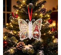 Porte-Monnaie Papillon de Noël - Ornement Cadeau en espèces | Décor d'arbre | Le Centre Transparent Affiche Les Espèces Roulées ; Le Ruban Est Suspendu À Un Arbre Ou À Une Couronne ; Motif Papillon En Ac