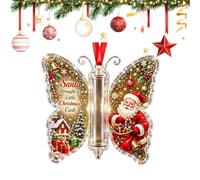 Porte-Monnaie Papillon de Noël - Ornement Cadeau en espèces | Décor d'arbre | Le Centre Transparent Affiche Les Espèces Roulées ; Le Ruban Est Suspendu À Un Arbre Ou À Une Couronne ; Motif Papillon En Ac