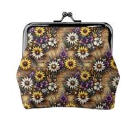 Porte-Monnaie Papillon en Similicuir à Motif de Fleur de protéa, avec Fermoir Baiser, Portefeuille Fonctionnel à Double Boucle, Cadeau Original pour Un Anniversaire.