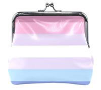 Porte-monnaie personnalisé Bigender Pride Drapeaux LGBT pour homme et femme en cuir avec verrou de baiser, porte-monnaie pour pièces de monnaie, drapeaux de fierté Bigender, drapeau LGBT, classique