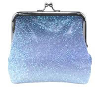 Porte-monnaie personnalisé bleu marine pastel dégradé à paillettes pour femme en cuir mignon boucle baiser serrure porte-monnaie pour pièce de monnaie, bleu marine pastel paillettes dégradé 1