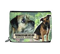 Porte-monnaie personnalisé Border Terrier pour chien, multicolore, M, Sac à main zippé