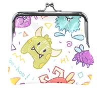 Porte-monnaie personnalisé créatures drôles blanc mignon porte-monnaie pour femmes en cuir imprimé animal fermeture éclair baiser petit sac pour bagatelle, créatures drôles, blanc, classique