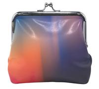 Porte-monnaie personnalisé en cuir abstrait à pois orange flous et rayures pour femmes et filles, porte-monnaie à changement de cartes, portefeuille abstrait à pois orange flous, classique, Rayures