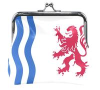 Porte-monnaie personnalisé en cuir avec drapeau de l'Aquitaine pour femme Mignon Baiser Lock Pochette de monnaie pour filles