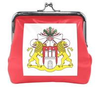 Porte-monnaie personnalisé en cuir avec drapeau de l'État de Hambourg pour femme