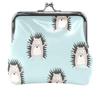 Porte-monnaie personnalisé en cuir avec motif hérisson sauvage pour femme, Hérisson sauvage mignon, Classique