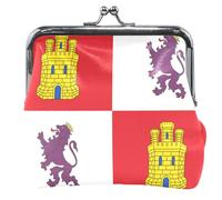 Porte-monnaie personnalisé en cuir Castille et drapeau pour femmes Mignon Kiss Lock Petit porte-monnaie pour filles