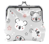 Porte-monnaie personnalisé en cuir pour homme et femme - Motif koala mignon - Étoiles, Étoiles d'ours koala mignons, Classique.