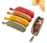 Porte-Monnaie personnalisé en Cuir véritable pour Femme, Petit Porte-Monnaie zippé, Mini Porte-Monnaie Classique, Trousse de Maquillage, Cadeau pour Elle, Maman ou Demoiselles d'honneur