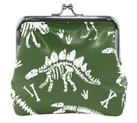 Porte-monnaie personnalisé en cuir vert foncé dinosaure cool pour femmes filles boucle baiser serrure carte portefeuille change porte-monnaie, Dinosaure cool vert foncé, Classique