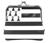 Porte-monnaie personnalisé pour femme en cuir avec drapeau bretagne et verrou, Drapeau Bretagne, Classique