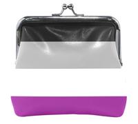 Porte-monnaie personnalisé pour femme en cuir avec verrou de baiser, vue sur le dessus, drapeau asexué, fierté asexuée, pas de petite pochette porte-monnaie, Drapeau Asexual Pride No, Classique