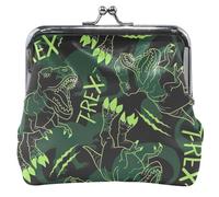 Porte-monnaie personnalisé pour femme - En cuir - Dinosaure féroce - Avec boucle de verrouillage - Noir, Dinosaure féroce noir (4), OneSize