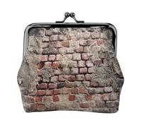Porte-monnaie personnalisé unisexe imprimé mur de briques anciennes - Cuir microfibre de qualité supérieure avec fermeture à pression