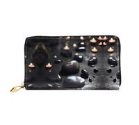 Porte-Monnaie Pierre De Cœur Mystérieuse Noire Portefeuille Femme Souple Coin Purse Wallet Mignonne Femme Pouch Bourse pour Femme, Prof, Homme