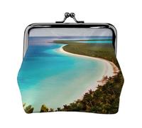 Porte-monnaie polyvalent avec breloque imprimée île de Cuba - Étanche - Avec serrure à baiser - Pour clés, cartes