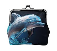 Porte-monnaie polyvalent avec imprimé dauphin en 3D - Mini portefeuille exquis - Pochette à monnaie mignonne pour toutes les occasions