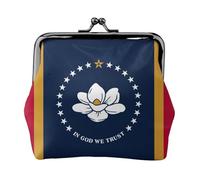 Porte-monnaie polyvalent avec imprimé drapeau de l'État du Mississippi - Mini portefeuille mignon pour toutes les occasions