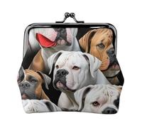 Porte-monnaie polyvalent avec imprimé tête de bouledogue américain, mini portefeuille mignon pour toutes les occasions