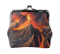 Porte-monnaie polyvalent avec imprimé volcan, mini portefeuille exquis pour toutes les occasions