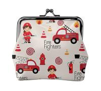 Porte-monnaie polyvalent avec inscription « Little Boys and Girls in Firefighters » - Porte-monnaie polyvalent - Étanche - Avec serrure à baiser - Pour clés, cartes