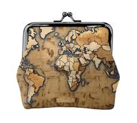 Porte-monnaie polyvalent avec inscription « Old World Map » - Étanche - Avec serrure à baiser - Pour clés, cartes