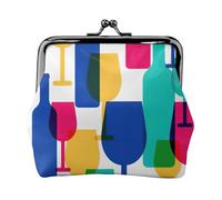 Porte-monnaie polyvalent avec inscription « Verres à cocktail et bouteilles de vin » - Étanche - Pour clés, cartes