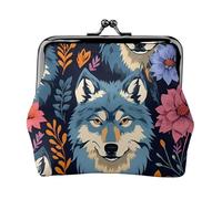 Porte-monnaie polyvalent avec motif loup coloré - Mini portefeuille mignon pour toutes les occasions