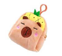 Porte-monnaie polyvalent Capybaras en forme d'animal avec fermeture éclair sécurisée, accessoire pour le rangement de pièces de monnaie pratique au quotidien, Capybara ananas, Taille unique