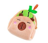 Porte-monnaie polyvalent Capybaras en forme d'animal avec fermeture éclair sécurisée pour un usage quotidien, Pastèque Capybara