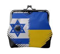 Porte-monnaie polyvalent imprimé Israël et l'Ukraine - Mini portefeuille mignon pour toutes les occasions