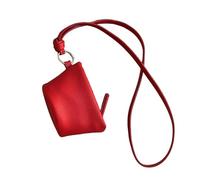 Porte-monnaie portable avec cordon réglable et cordon tour de cou en cuir PU pour voyage et shopping Design coréen, Rouge, One Size