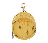 Porte-monnaie portable avec fond nid d'abeille et abeilles pour bébé fille