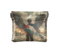 Porte-monnaie portable en cuir PU avec drapeau de la Palestine - Étanche - 10,9 x 9,4 cm, drapeau de palestine libre gaza, one size, Drapeau de la Palestine Free Gaza