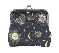 Porte-monnaie portable en cuir PU bleu marine Skater Goose, ciel étoilé noir, one size, Ciel étoilé noir