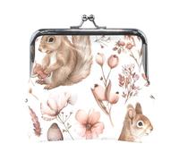 Porte-monnaie portable en cuir PU bleu marine Skater Goose, écureuil mignon marron, one size, Écureuil mignon marron