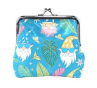 Porte-monnaie portable en cuir PU bleu marine Skater Goose, Feuilles de nain mignon, one size, Jolies feuilles de nain