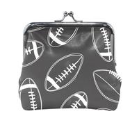 Porte-monnaie portable en cuir PU bleu marine Skater Goose, football américain noir, one size, Ballon de football américain noir