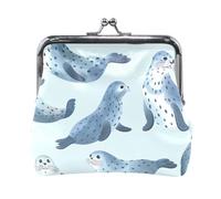 Porte-monnaie portable en cuir PU bleu marine Skater Goose, Joli sceau bleu, one size, Joli sceau bleu