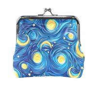 Porte-monnaie portable en cuir PU bleu marine Skater Goose, Nuit étoilée bleue, Taille unique, Nuit étoilée bleue