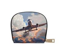 Porte-monnaie portable en cuir synthétique avec 12 emplacements pour cartes - Mini portefeuille pour femme - Cadeau attentionné, Airplane Art, One Size, Pochette à monnaie